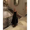 Элегантная твердая грудная упаковка подвесная платья Женская модная квадратная шея рукавиц отдых vestidos повседневная женщина черная уличная одежда