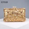 Xiyuan Gold/Prata/Black Rhinestone Sacos de embreagem para mulheres Luxo bolsas pequenas de metal e bolsas de festa de festas de casamento