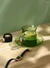 Wijnglazen Noordse drinkware warmtebestendige glazen koffiekopje met schotel ontbijt melk afternoon tea ins vasos decorativos