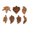 10pc/partia liście kształt drewnianego wisiorek żywicy wisienki biżuterii
