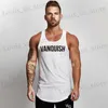 T-shirts masculins Joggers Nouveau gilet de course d'été Slim Fit Arc Veste imprimé Mesh respirant Tissu à séchage rapide