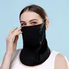 Lenços de proteção UV máscara de seda de seda face de cor sólida cor de protetor solar escudo de escudo de lenço de lenço de pescoço ao ar livre