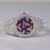 Luxury che guarda completamente orologio ghiacciato per uomo donna top artigianato orologi Mosang Diamond unici e costosi per il lussuoso hip hop lussuoso 28420