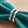 Halsband örhängen Set Double Circle Line Bangle Armband Ring Silver Color for Woman Wedding Engagement Fashion Charm Party Jewelry