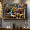 Christian Natity Manger Scene Poster Canvas Stampe Gesù Birth Wall Art Painting Immagini Decorativo Decorativo Decorazioni per la casa