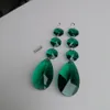 Camal 2pcs Malachite zielona gruszka 38 mm kryształowe pryzmaty Suncatcher kryształy wisiorki szklane szklane żyrandol części krople dekoracje