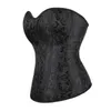 Corset élégant simple avec fermeture à glissière Overbust Bustier Plastic Oneed Korsett pour les femmes Jacquard Floral Gorset Minceur tenue Korset