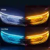 12V 2st LED DRL CAR DAYTIME Running Light Flexible With Start Sequential Scan Turn Signal Light Universal Headlight Lamp -remsor