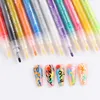 Canetas de unha 12 cores canetas de tinta acrílica Pens de ponta fina para desenho de unhas 3D Dotting floral design diy unhe 1ml