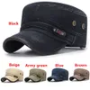 1pc 2023 Nouveaux hommes Vintage Army Denim Baseball Cap coton CAPTON CADET MILITAIRE HURGET PLAT ADAGABLE CAP ADMINATIV