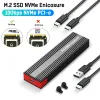 Obudowa M.2 NVME OBUDANIE USB3.1 GEN2 10 GBPS SSD NVME M2 Case M 2 do narzędzie adaptera USB Bezpłatne pudełko zewnętrzne dla 2230 2242 2260 2280 M2 NVME