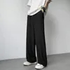 Pantaloni pieghettati estivi uomini moda pantaloni di seta di ghiaccio sovradimensionati uomini giapponesi streetwear hip-hop pantaloni dritti pantaloni da uomo 240408