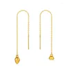 Orecchini a pennello Real 18k Gold Golus Heart Earline Au750 alla moda e premium lunghe boutique di gioielli boutique Gift E225