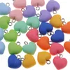 20pcs 9 color lindo amuletos 3D Corazón de resina Hallazgos de bricolaje kawaii llavero pulseras joyas colgantes haciendo accessoi