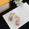 Boucles d'oreilles de créateur classiques coeur rose or argent plaqué LOCKET EOREUR OEUR STUD FORME FEMMES JEWERLRY MARIAGE CONSION HAUTE QUALITÉ