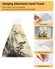 Paysage encre peinture de style chinois serviette de cuisine absorbant absorbant doux pour enfants serviette à main