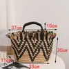 Color Matching Scattered Edge Retro Straw Bag Tassel Hand-woven Handbag Seaside Beach Totes Women's Bag Sac Paille Luxe Femme