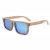 Солнцезащитные очки Berwer Natural Wood Men Bamboo Sun Glasses Polarized Brand Designer Mirror Original Oculos