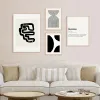 Minimaliste Modern Style Résumé Lignes noires et blanches Encre toile décorative Art peinture Picture affiche Print Mural Living Room