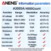 Aneng A3005A 4000 contano professionista Pennello digitale professionale AC/DC Diodo del misuratore di tensione Hz Cap OHM Tester Strumento di misurazione intelligente