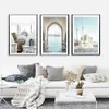 Istanbul Turkey Maiden's Tower Poster Ortakoy Mosque Sunrise Landscape Canvas Painting and Prints Wall Art Picture Bedroom Decor