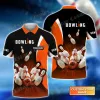 Bowling Player Nome personalizzato 3D Shirt da uomo stampato da uomo Summer Street Short Short Maniche Gift per l'amante del bowling WK38