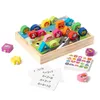 Träform matchande sortering barn spel montessori färg kognitiv sensorisk inlärning fina motoriska träning utbildnings leksaker