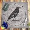 Tissu de l'autel Pagan Spiritualité Witchcraft Astrologie Oracle Carte Mat Crow Dragonfly Butterfly Runes Magical Tarot Tarot