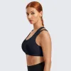 Bras Syrokan Women Workout Sports Bra de alto impacto Suporte Bounce Control Wirefree Mesh Racerback Top Fiess Running Athletic Appare