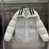 Women's Jackets Milk White Down Cotton Color Matching Lapel, Heavy-duty Woven Thickened Warm Versatile Coat for Women in Autumn Winter 2023, Trend