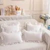 Kussen romantische Franse stijl landelijke ruches kanten kussensloop katoen geborduurde hoes zoete prinses thuis slaapkamer bank decoratie