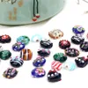 6 stuks/kavel ovaal gegraveerde vintage stijl handgemaakte verlichtingsglas kraal knapharm charmelarmband oorrang ketting diy sieraden maken