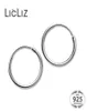 Hoop Huggie Licliz 2021 925 Orecchini semplici in argento sterling per donne Circle rotondo Gioielli in oro bianco Loop Joyas de Plata Le04724123060