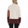 Maternity Turtleneck Sweaters Winter Warm Long Sleeve Color Block Knit Pullover Sweater Tops Pregnancy Women Clothes