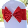 Födelsedagsfest Hotellmiddag Jul Spandexstol Sash Wedding Sashes Ready Made Bow Tie Stol Cover Band Lycra Sash Bow Tie