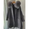 Vestes pour femmes 2023 manteau de laine d'hiver à capuche digne luxe à la mode réglable à la mode avec renard est amovible