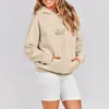 Hoodies voor dames geknipt zip -omhoog shirt dameskap mode casual sweatshirt met schattige print warme en stijlvolle topjassen vrouwen