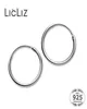 Hoop Huggie LicLiz 2021 925 Sterling Silver Simple Earrings For Women Round Circle White Gold Jewelry Loop Joyas De Plata LE04728942904