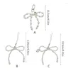 Keychains Pearl kralen Bowknot Telefoon Charme Bandensleutels Hangende hangers Bag decoratie