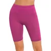 Womens Stretchy Solid Color Yoga Shorts Elastic Waistband Short Leggings Panties Homewear Loungewear