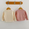 Baby petite fille tricot cardigan couleur solide colate de cardigan à manches longues