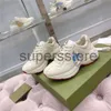 Designer Shoes Luxury Rhyton Sneakers Ivory White wave Mouth Sneaker Beige Vintage Chaussures Fashion Shoes Beige Casual Shoe Sneaker Top Quality