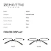 Solglasögonramar Zenottic 2024 Square Optical Glasses Frame Fashion Business Eyewear Non-recept Högkvalitativa metallglasögon H3102