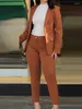 Dwuczęściowe spodnie kobiet jesienna jesień Blazer Blazer Pant Suits Women Loungewear ołówek 2pcs pasujące zestawy solidne kardigan top panie