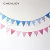 Feestdecoratie baby shower banner verjaardag voor jongensmeisje slingerdier papier hangende bunting vlag geslacht onthulling decoraties