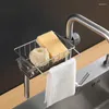 Kitchen Storage Stainless Steel Faucet Basket Hollow Sponge Drain Rack Multi-purpose Household Sink Rags Rod Tools