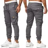 Pantaloni maschili taschette streetwear tasche casual 2024 cargo uomini skinny jeans pantaloni elastica in vita grigio
