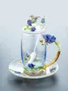 Wine Glasses Wedding Gift Enamel Glass 320ML 350ml Water Cup Flower Tea Cups Household Set Coffee Mug Beer