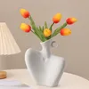 Nordic Creative Human Body Vase Art Modern Simple Flower Arrangement Container Vase Home Living Room Desktop Decoration