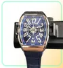 5 Stil högkvalitativ klocka Vanguard Rose Gold Automatic Mens Watch V 45 SC DT Blue Dial Rubber Strap Gents Watches8717293